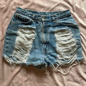 Furst of a Kind Levi’s distressed denim shorts